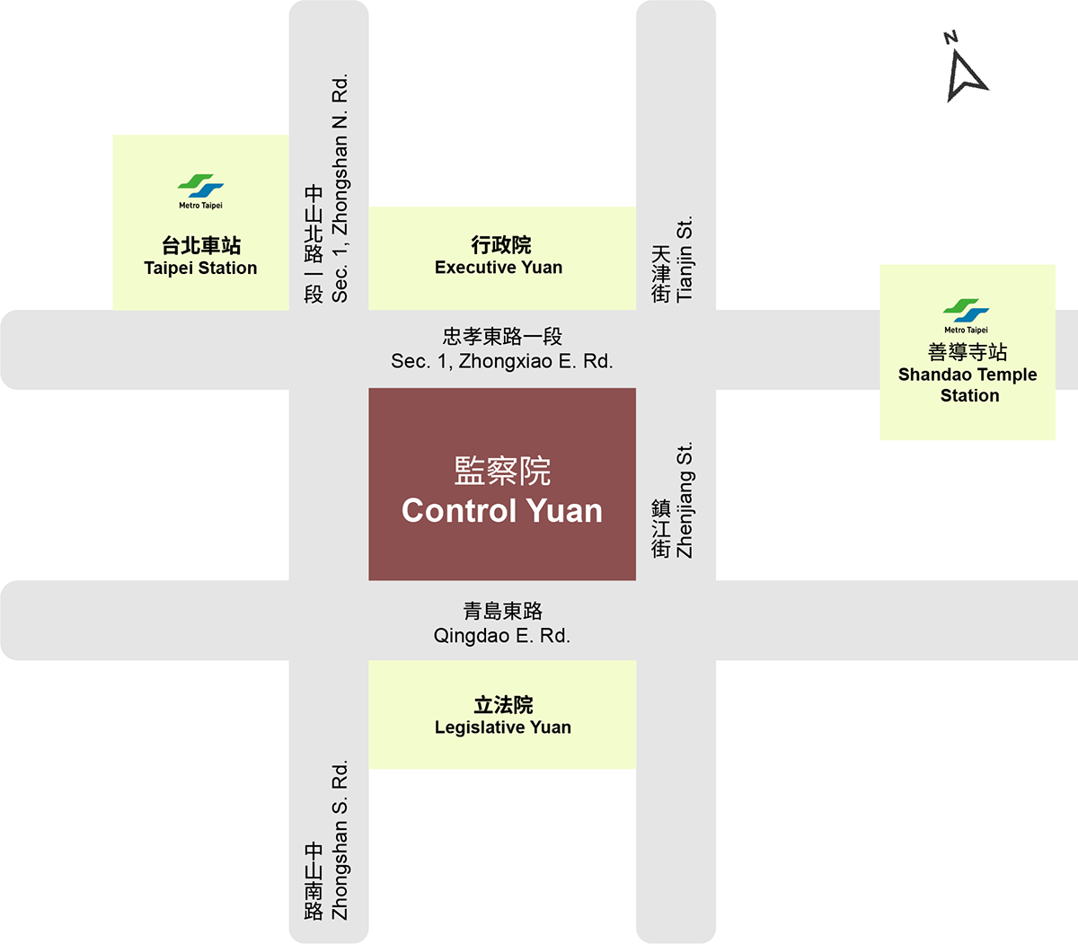 Control Yuan vicinity map