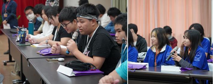 高雄市及臺南市兒少代表提問