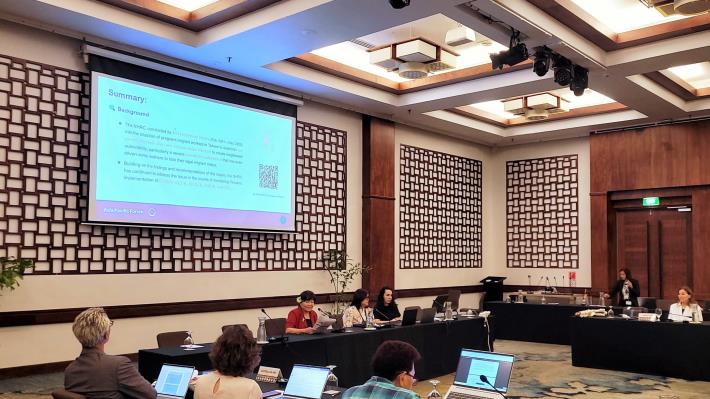 紀惠容副主任委員就「性別平等」主題發表人權會「移工如何在異鄉撫育孩子」工作簡報